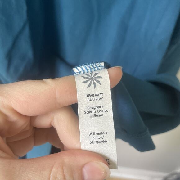 Athleta Senorita Organic Cotton Dress sz S Blue‎ Athleisure Travel Long Sleeve - Picture 3 of 5